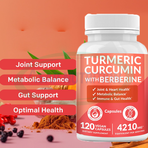 Cápsulas de Berberina, Cúrcuma, Jengibre y Curcumina ASAP OEM para el Apoyo de las Articulaciones y el Sistema Inmunitario, Grado Alimenticio para Adultos, 60 Cápsulas/Botella - Product Image 3