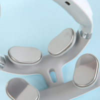 Appareil de massage cervical à impulsions électriques micro-électriques à température constante, 4 têtes, 6 modes, 16 niveaux d'intensité, 15 minutes
