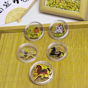 Vente en gros d'autocollants pour téléphone portable en or pur 999 pour la nouvelle série Année du Cheval avec 2 mg d'autocollants de dessin animé autocollants - Product Image 2