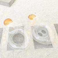 Cercle de natation gonflable transparent personnalisé en forme de canard, en PVC, pour utilisation en piscine extérieure, capacité <100 kg