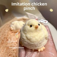 Jouet de décompression pour jeunes en silicone et peluche, en forme de poussin, doux, cireux, musical, à modeler, aux couleurs vives