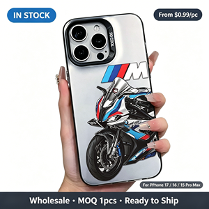 <span class=keywords><strong>Coque</strong></span> de protection fine antichoc et anti-rayures motif <span class=keywords><strong>moto</strong></span> de course bleu et rouge pour <span class=keywords><strong>iPhone</strong></span> 17/15 Pro Max & Plus Series - Product Image 1