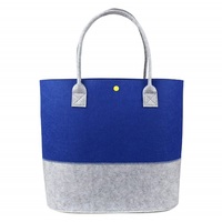 Sac fourre-tout de plage en feutre gris et bleu, Surface imperméable, impression d'écran en soie, Logo surdimensionné