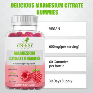 סוכריות גומי מגנזיום ציטרט 600 מ\\\"ג למנה, טעם פטל טבעי, תוסף תזונה טבעוני לאיזון הגוף, רב מכר - Product Image 3