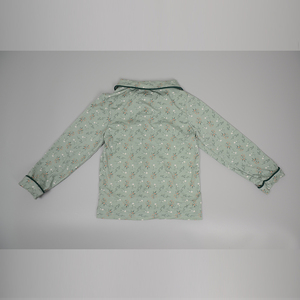 Fournisseur de vêtements pour bébés, vêtements pour enfants en gros, pyjamas, ensemble de pyjama deux pièces pour garçons en vert sauge doux à imprimé floral pour un sommeil confortable - Product Image 2