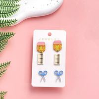 Ensemble de boucles d'oreilles européennes et américaines pour femmes, en acrylique, avec motifs crayon, pomme, Terre et bloc-notes, pour la Journée des enseignants