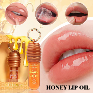 Baume à lèvres hydratant et repulpant longue durée, non collant, avec clip de sac et anneau, cosmétique nourrissant et lissant, effet miel - Product Image 1