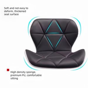 Sillas de Bar de altura ajustable giratorias nórdicas modernas Sillas de comedor modernas de PU con marco de cuero sintético - Product Image 5