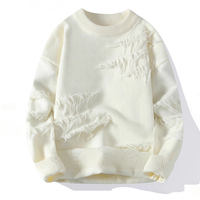 Mode Pullover Weiche Langarm Casual Sweater Retro Designer Benutzer definiertes Logo O-Ausschnitt Plus Size Kaschmir Strick pullover