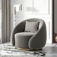 Fauteuil pivotant de designer scandinave, personnalisable, style moderne et décontracté, mobilier d'intérieur en velours/laine d'agneau