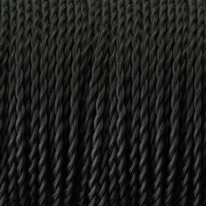 18-jauge <span class=keywords><strong>Noir</strong></span> Tordu <span class=keywords><strong>Tissu</strong></span> Couverts Anciens Industrielle Électrique Fil 0.75*2 Core Vintage Style <span class=keywords><strong>Tissu</strong></span> Lampe/Pendentif Cordon Câble - Product Image 2