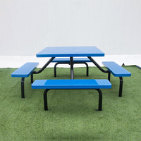 Meuble de Patio d'extérieur, table et chaises de pique-nique en acier