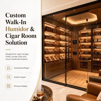 Humidor commercial sur mesure pour cigares, type chambre à cigares, avec étagères en cèdre espagnol et contrôle climatique, pour projet de magasin de cigares