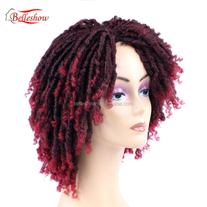 de <span class=keywords><strong>rastas</strong></span> <span class=keywords><strong>pelo</strong></span> 6 pulgadas peluca Ombre negro insecto Crochet trenzas pelucas sintéticas resistentes al calor pelucas cortas - Product Image 4