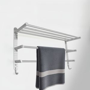 Étagère d'angle murale en acier inoxydable pour salle de bain, 3 niveaux, design moderne, imperméable, noir argent, support de salle de bain pour - Product Image 2