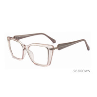 Lunettes de vue carrées œil de chat ultra-légères et durables pour femmes, montures de lunettes de prescription confortables et tendance en matériau mixte TR Acétate
