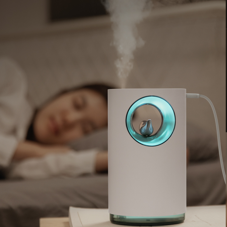 Hot selling factory price 360 background sound smart nano USB humidifier lamp with music player
