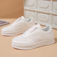 Chaussures décontractées pour hommes, tendance sportive, nouvelles baskets blanches pour étudiants, semelle épaisse, maille élastique respirante