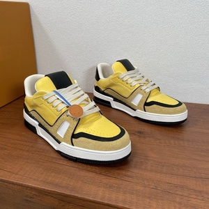 Luxurious Retro Fashion High Quality Men's Shoes Genuine Leather Yellow Color Women's Shoes With Mesh Lining Walking Shoes - Product Image 4