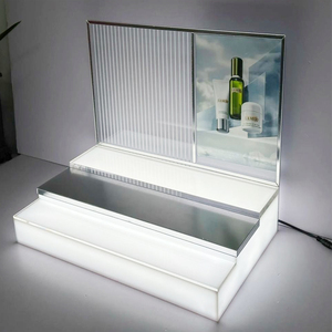 Özelleştirilmiş Modern cilalı plastik/cam/ahşap raf kozmetik mağazaları için kolay montaj masaüstü tezgah kozmetik ekran standı - Product Image 6