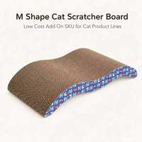 Griffoir pour chat double face anti-chute de poils, en carton ondulé extra épais avec design en forme de M, pour chats de grande taille d'intérieur