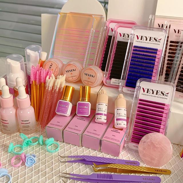 VEYES Starter-Friendly Eyelash Extension Kits Wholesale Individual Lash Tech Supplies New Handmade for Lash Training Eyelash DIY