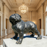Sculpture emblématique de bouledogue en bronze - Statue de bouledogue anglais grandeur nature sur mesure avec options personnalisées, sculpture en bronze