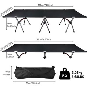Equipo de Camping, Camas Plegables Ajustables para Acampar, <span class=keywords><strong>Cama</strong></span> de Camping Portátil Plegable - Product Image 5