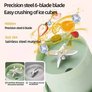 Mini Licuadora Portátil Recargable y Vaso Mezclador Automático USB para Batidos de Frutas con Seis Cuchillas, Ideal para Regalo - Product Image 4