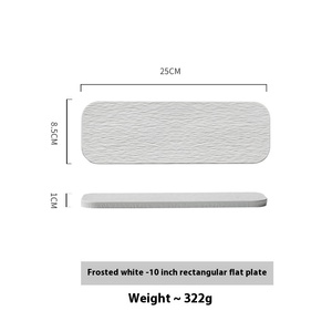 Plato Rectangular de grano de roca para <span class=keywords><strong>Sushi</strong></span> y Sashimi, plato de cerámica para el hogar, postre Dim Sum para hoteles, restaurantes, vajilla plana - Product Image 5