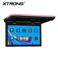 Moniteur de toit de voiture Android XTRONS 15,6 pouces rabattable avec écran IPS, son supérieur, entrée AV double HD, lecture vidéo 4K