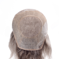 Perruque lace front wig pour hommes, cheveux naturels, couleur gris, personnalisé, nouvelle collection