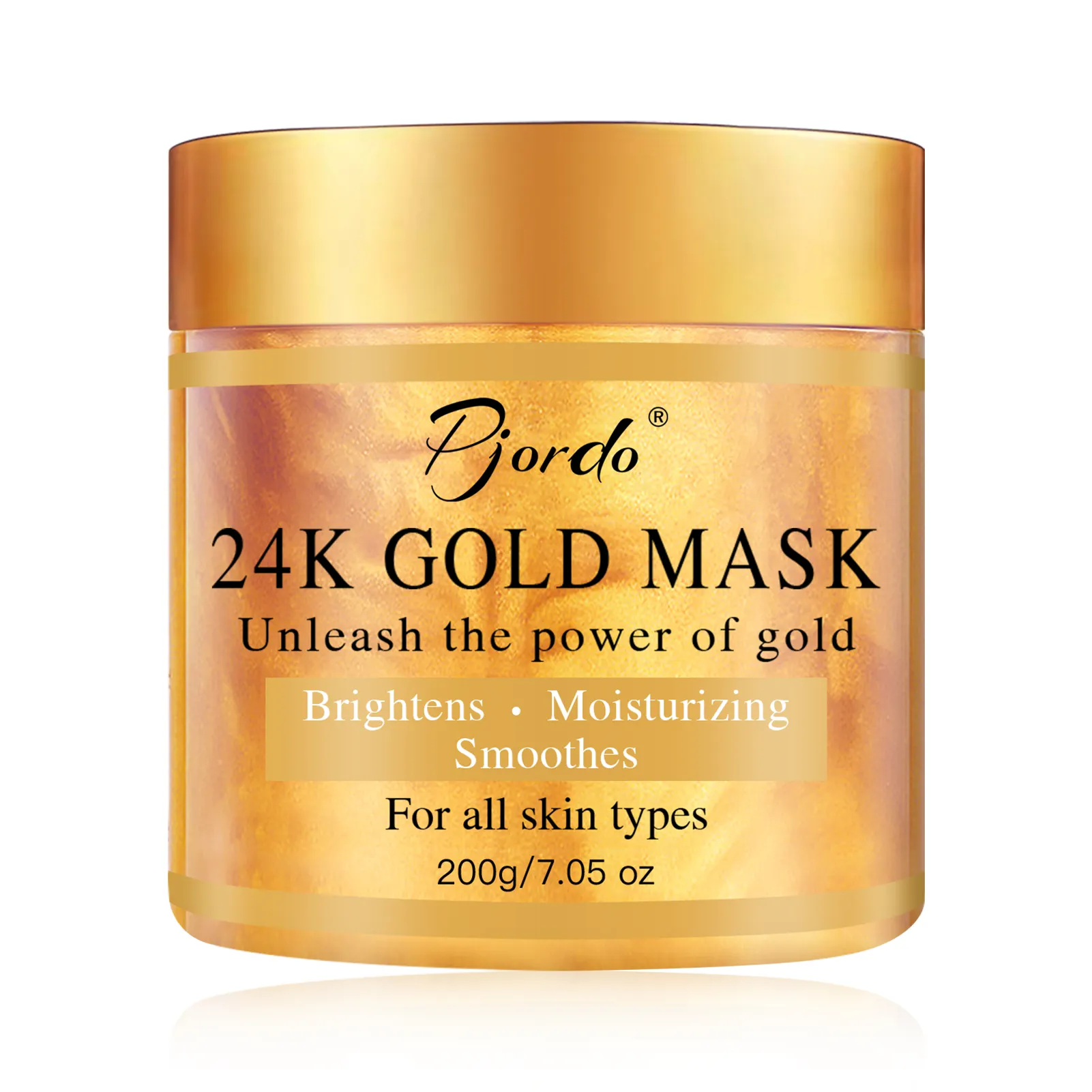 Máscara facial de colágeno com casca de ouro natural 24K de marca própria personalizada, produto hidratante de limpeza calmante para máscara facial de ouro
