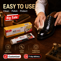 Crema para Zapatos Hei Niu de Secado Rápido, Color Negro, en Tubo de 35g, Fácil de Limpiar, No Deja Residuos Pegajosos, Brillo y Protección