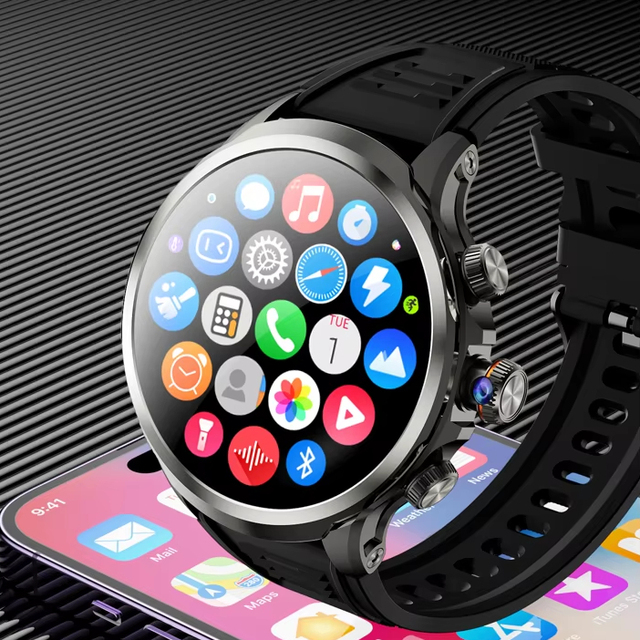 REDLEX MF108 Android 4G Smart Watch Phone 2025 with Google Play & Social Media Access, Round Shape Fitness Tracker Smartwatch