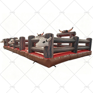 Machine de rodéo mécanique gonflable pour adultes et enfants, utilisation commerciale en extérieur, en PVC, résistante aux UV, imperméable, facile à installer - Product Image 2