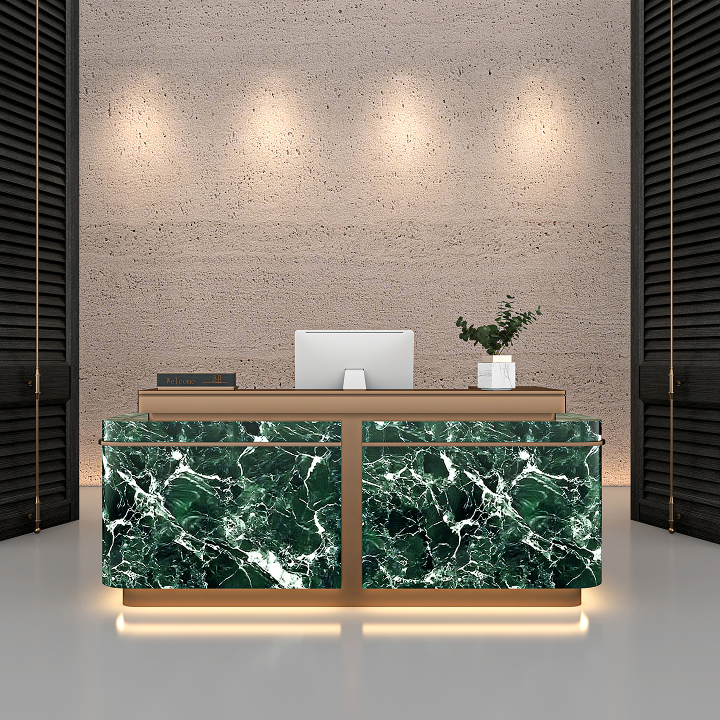 Acero inoxidable verde y oro