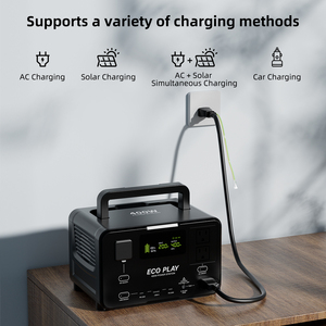 EcoPlay 400W Portable Power Station 256Wh Solar <b>Rechargeable</b> <b>Battery</b> Pack MPPT Port Flashlight for Camping Hiking Travel - Product Image 3