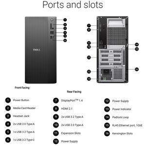 คอมพิวเตอร์ตั้งโต๊ะแบบครบชุด CPU I3-14100 แรม 8G SSD 512G พร้อมจอ Dell Tower ECT1250 และจอ Dell E2425HM - Product Image 5