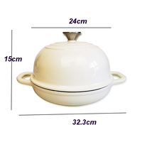 Marmite en fonte émaillée XLT de 6 quarts pour la cuisson du pain au levain, avec couvercle, 24 cm, revêtement épais en émail céramique, ustensile de cuisson