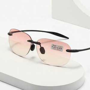 Lunettes de lecture bifocales pour hommes et femmes, sans monture, design fin en PC, lentilles claires haute <span class=keywords><strong>définition</strong></span>, anti-lumière bleue, pour personnes d'âge moyen - Product Image 3