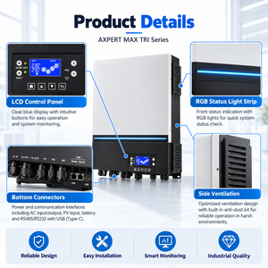 Convertisseur solaire hors réseau 4500W 6500W avec chargeur solaire MPPT et stockage de batterie au lithium pour système solaire résidentiel - Product Image 2