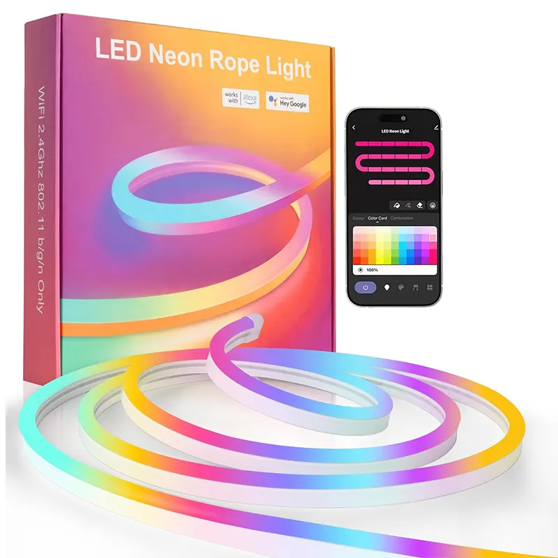 Lampu Led Neon Strip lampu produsen penjualan laris Smart Rgbic Neon tali Led fleksibel