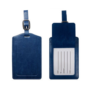 Etiqueta de Equipaje Personalizada de Cuero PU con Logotipo, Duradera, para Maletas de Viaje de Negocios, con Correa e Inserto para Tarjeta de Datos Personales - Product Image 2