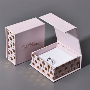 Personalized Ring Magnet Boxes with Gold Foil Stamping OEM Manufacturing - Product Image 1
