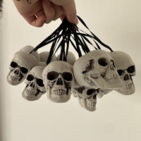 Nouvelles décorations réutilisables en PE pour la tête de squelette d'horreur d'Halloween 2026 pour fêtes, festivals, remises de diplômes, Thanksgiving, style gothique