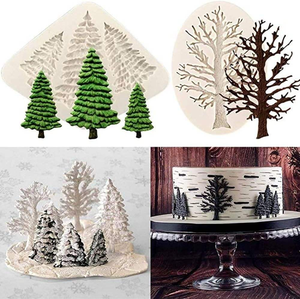 Molde de Silicona 100% de Grado Alimenticio Ecológico Blanco con Forma de Árbol de Navidad para Utensilios de Reposterí<span class=keywords><strong>a</strong></span> Familiar, Herramienta para <span class=keywords><strong>Fondant</strong></span> y Pasteles, Herramientas de Panaderí<span class=keywords><strong>a</strong></span> - Product Image 3