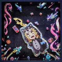 Porte-clés personnalisé Yakelike en acrylique holographique, double face, avec étoile en verre brisé, breloque en époxy, impression UV, motif dessin animé pour cadeaux et souvenirs