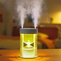 Humidificateur double pulvérisation à LED USB en plastique, fonction sablier et aromathérapie, écologique, idéal pour hôtels et chambres à coucher – Meilleures ventes