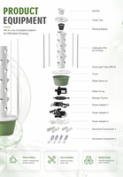 Système de culture hydroponique automatique vertical à 7 étages avec éclairage LED pour la culture de légumes à domicile en plastique